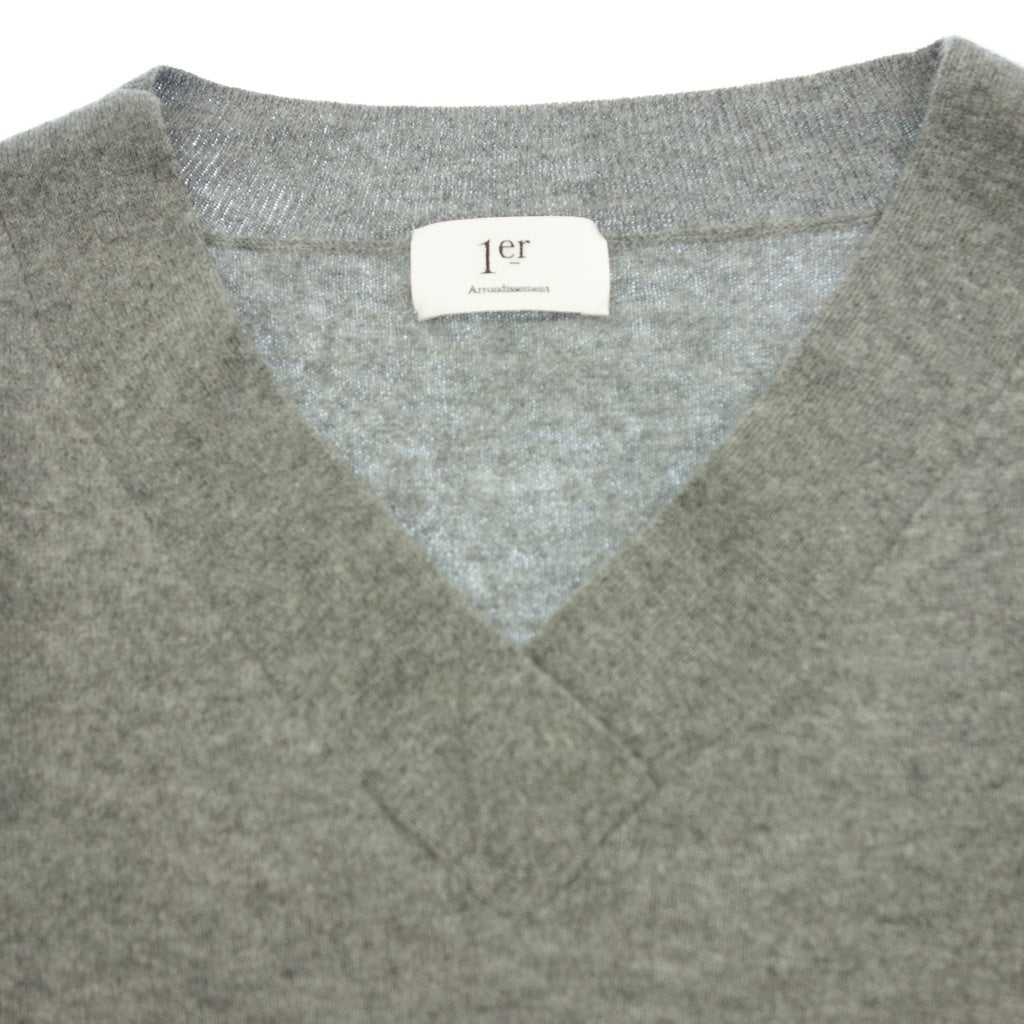 美品◆プルミエ アロンディスモン ニット カシミア レディース グレー サイズ38 1er Arrondissement【AFB42】