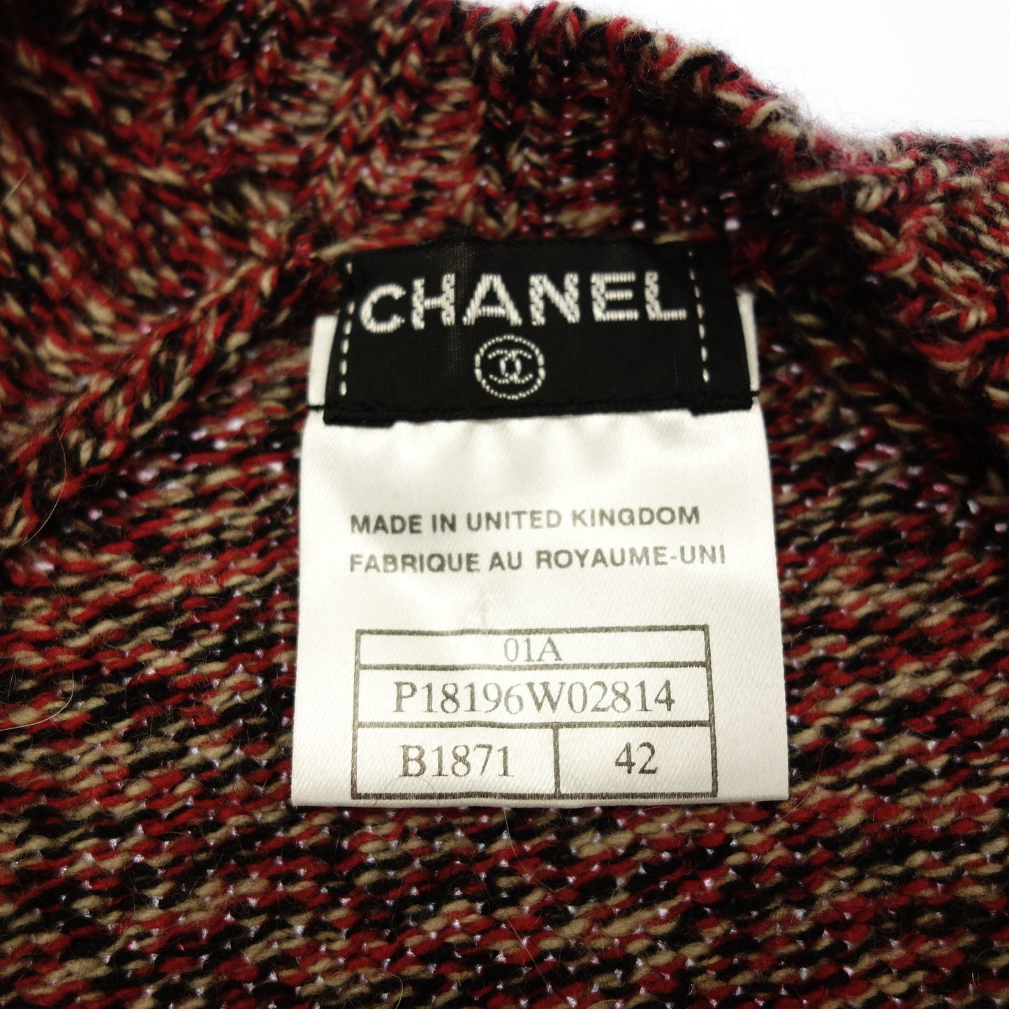 シャネル ニットセーター ミックスカラー 01A レディース 42 赤系 CHANEL【AFB14】【中古】