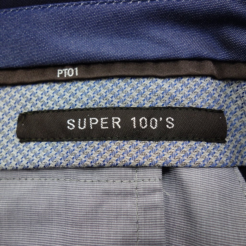 極美品◆ピーティーゼロウーノ スラックスパンツ スーパー100s ジェントルマンフィット メンズ ネイビー サイズ46 PT01 GENTLEMAN FIT【AFB4】