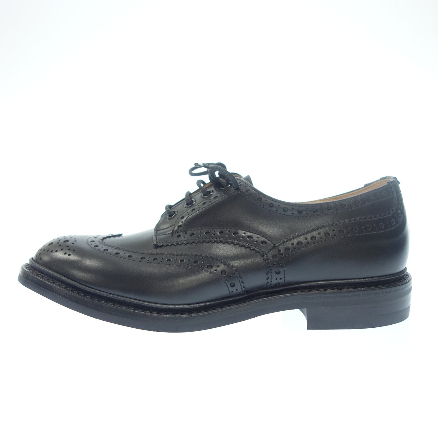 新品同様◆トリッカーズ バートン ブローグシューズ 5633/10 UK9 メンズ 黒 ウィングチップ BOURTON Tricker's【AFD7】