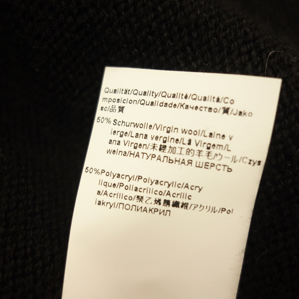 美品◆ヒューゴ ボス ニット&ナイロン切替 パーカー メンズ サイズXL ブラック HUGO BOSS【AFB7】
