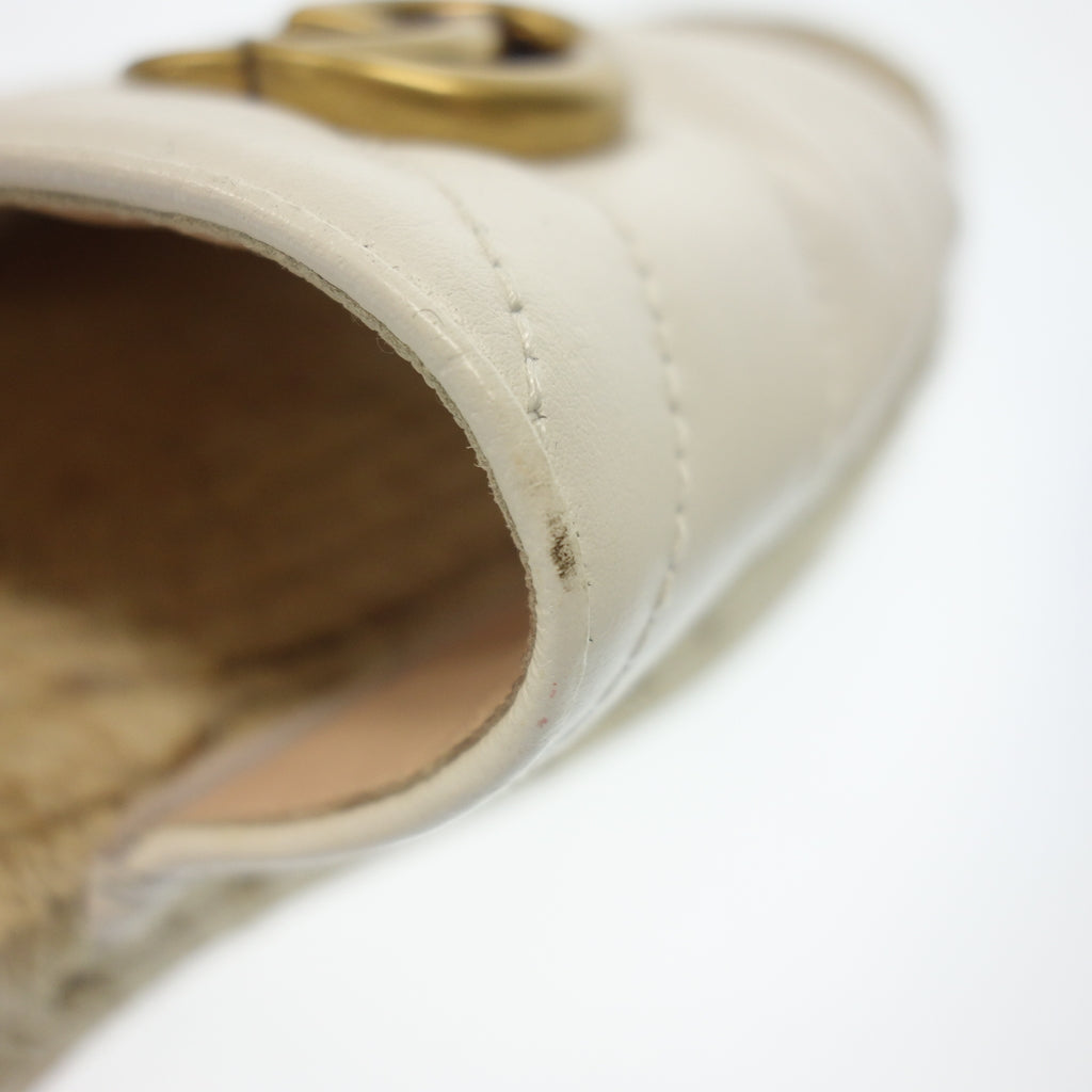 中古◆グッチ サンダル GGマーモント 573028 レディース 39.5 ホワイト GUCCI【AFC10】