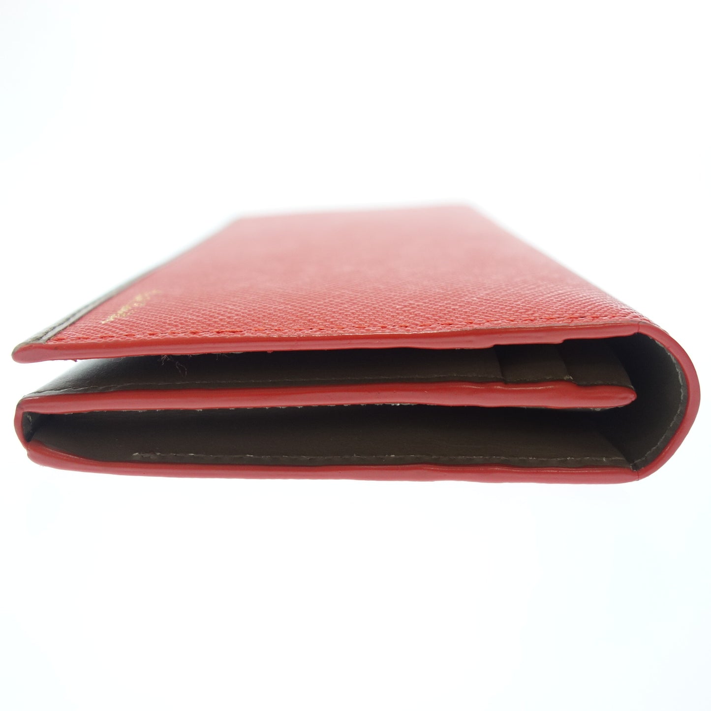 ポールスミス 二つ折り長財布 サフィアーノ P105 赤 箱付き Paul Smith【AFI18】【中古】