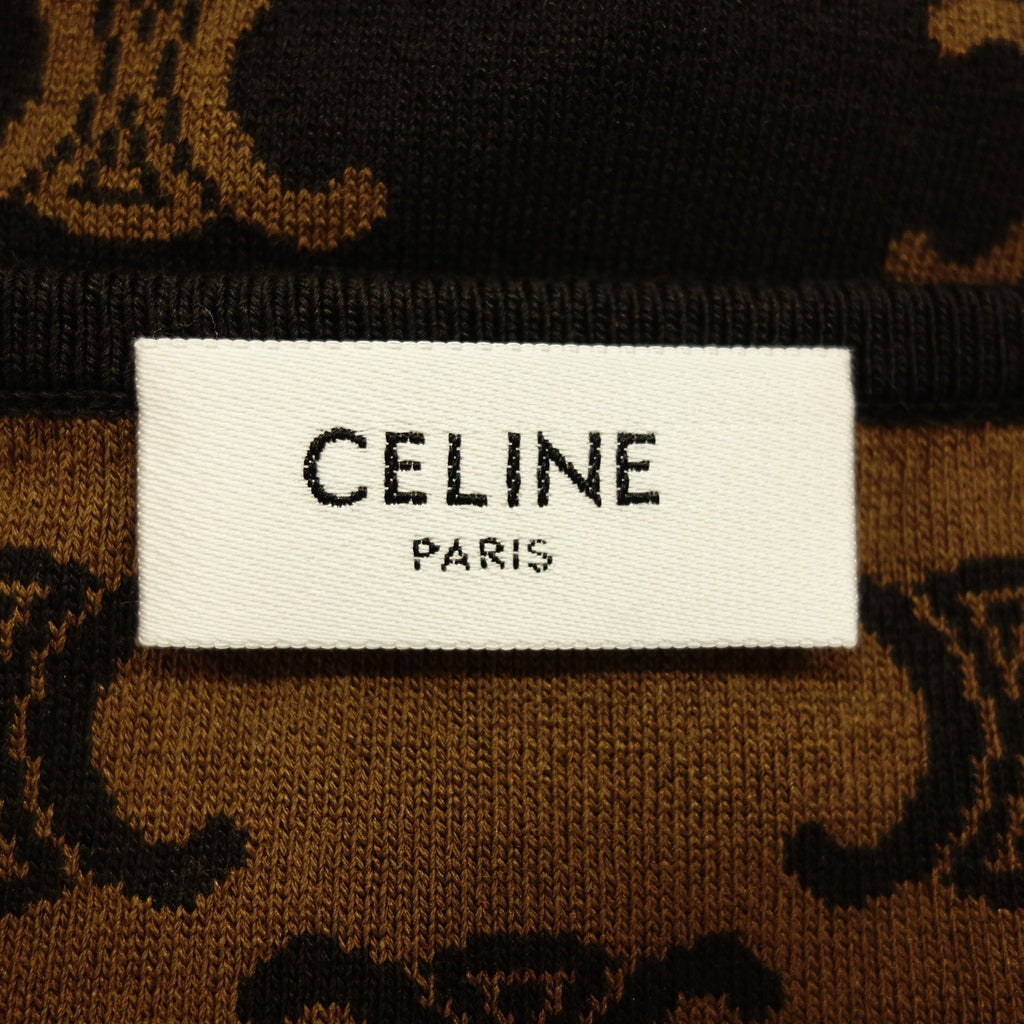 美品◆セリーヌ トップス 2AG03916T トリオンフ 23SS クロップトップ レディース ブラウン系 サイズS CELINE【AFB17】