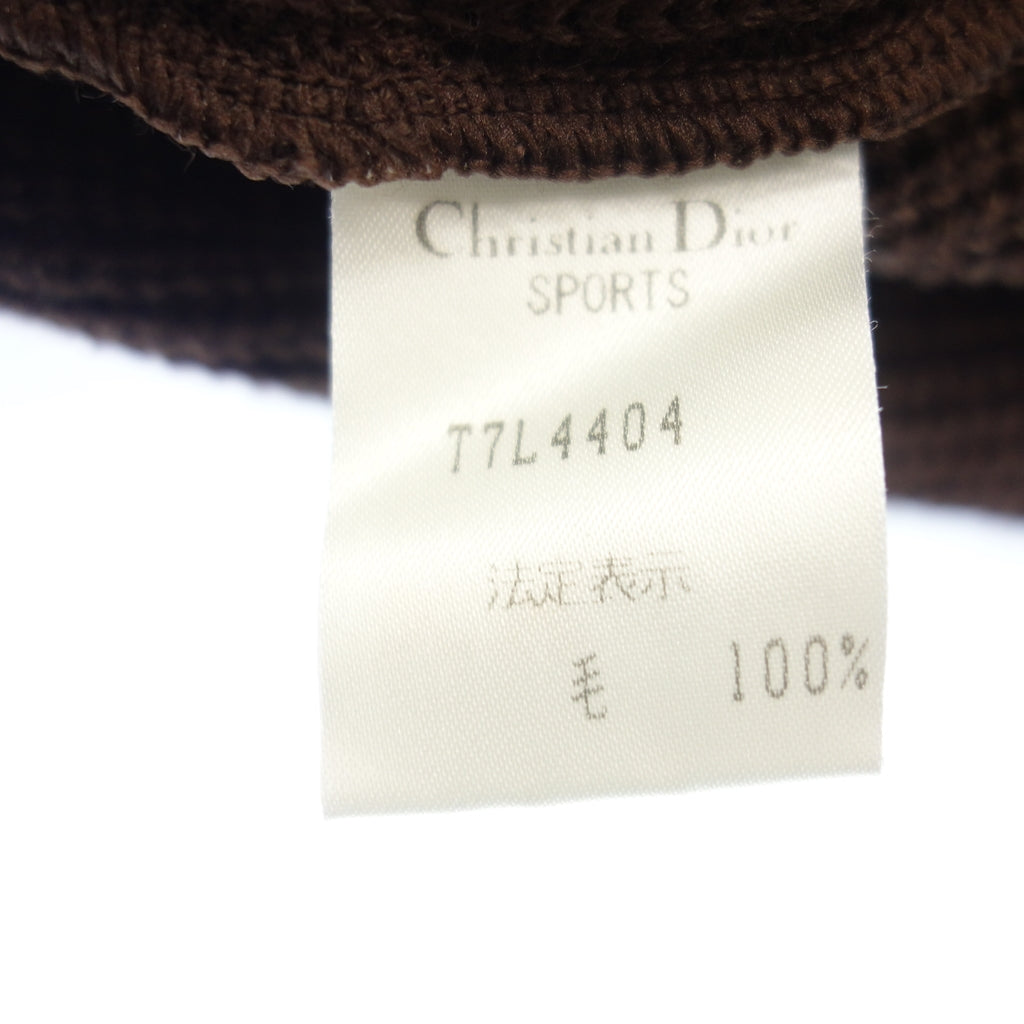 美品◆クリスチャン ディオール スポーツ ロングジャケット ニット カシミア混 レディース サイズM ブラウン Christian Dior SPORTS【AFB39】