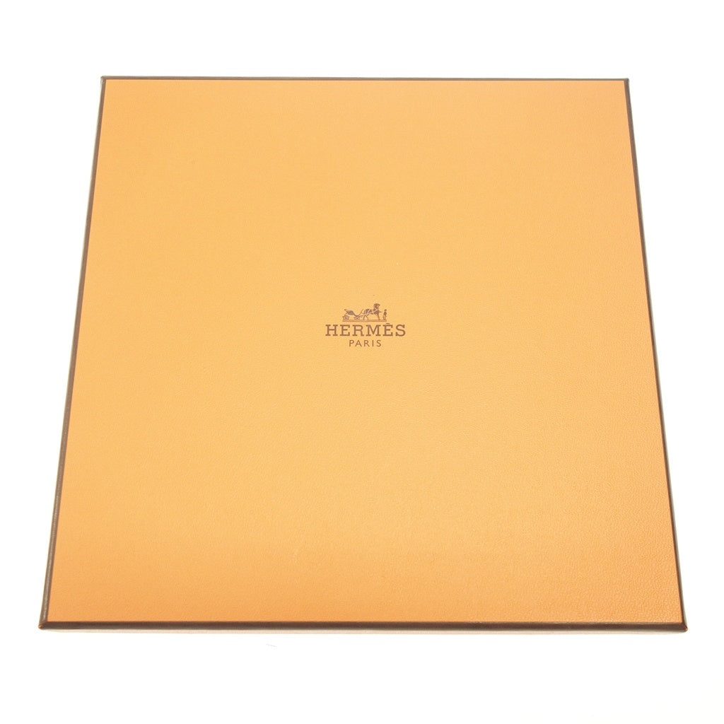 未使用◆エルメス ハンドタオル ステアーズ コットン100% オレンジ系 HERMES【AFI21】