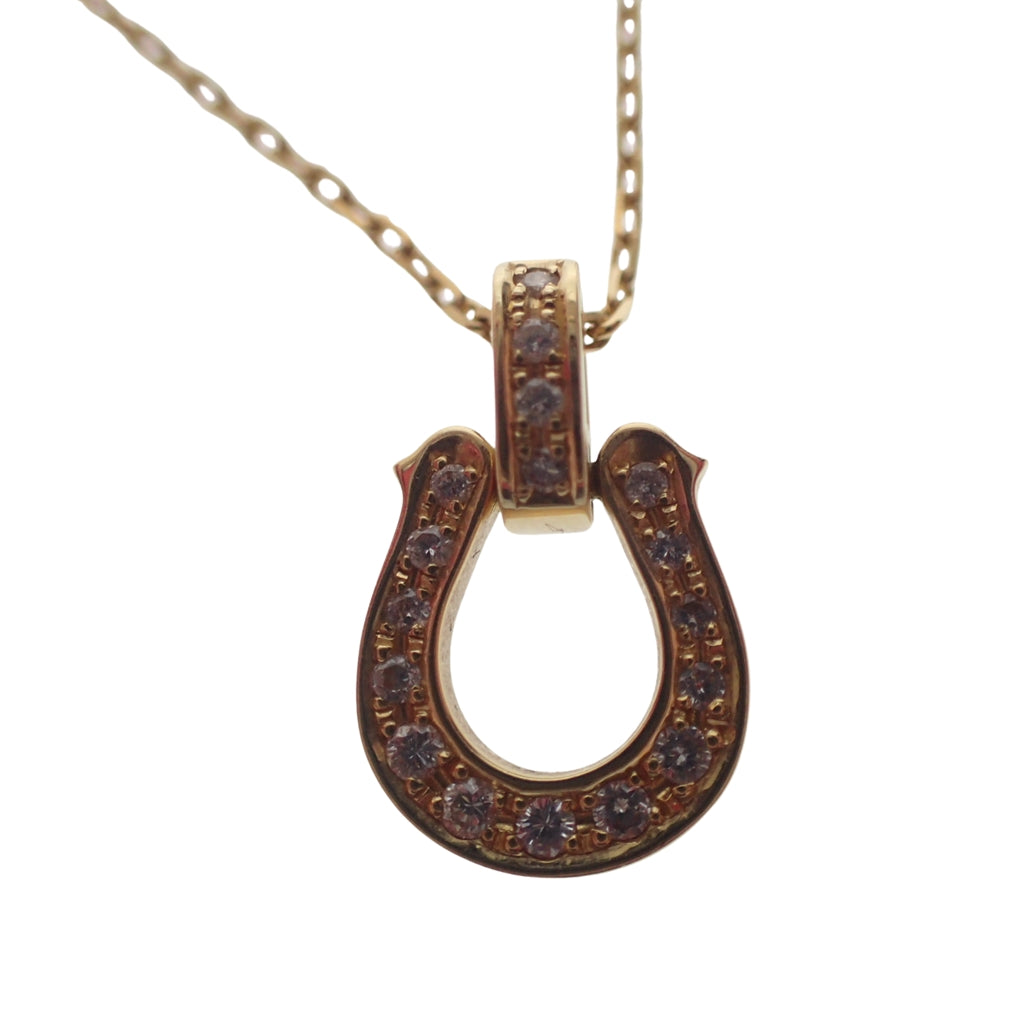 極美品◆シンパシー オブ ソウル ネックレス ホースシュー K18 5.4g 0.13ct ゴールド SYMPATHY OF SOUL【AFI3】