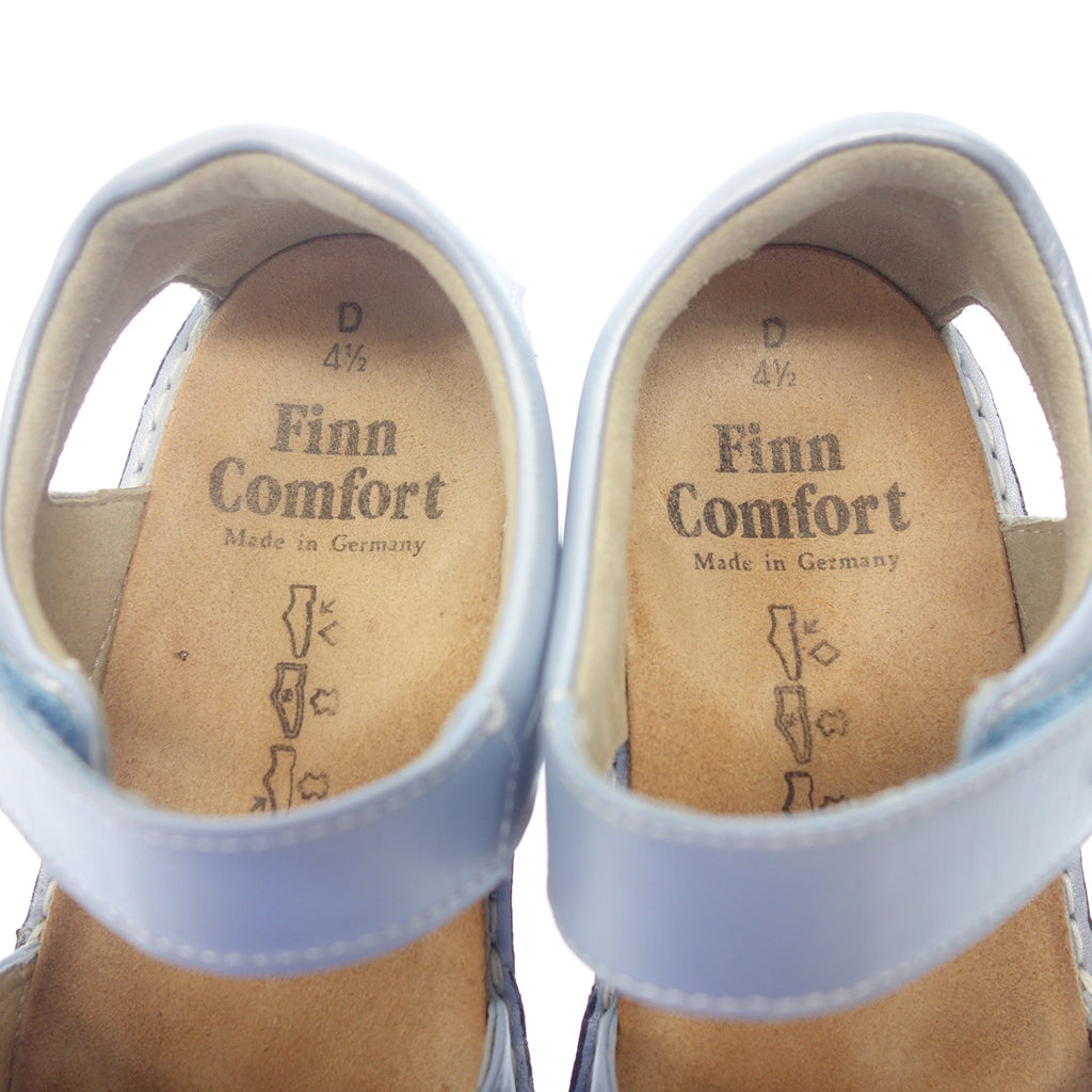 美品◆フィンコンフォート サンダル レザー レディース ブルー系 サイズ4.5 FINN COMFORT【AFC36】