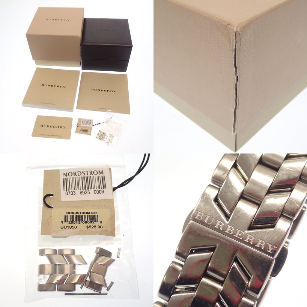 バーバリー 腕時計 ニューヘリテージ クロノグラフ クォーツ シルバー 文字盤グレー BU1850 箱付き BURBERRY【AFI19】【中古】