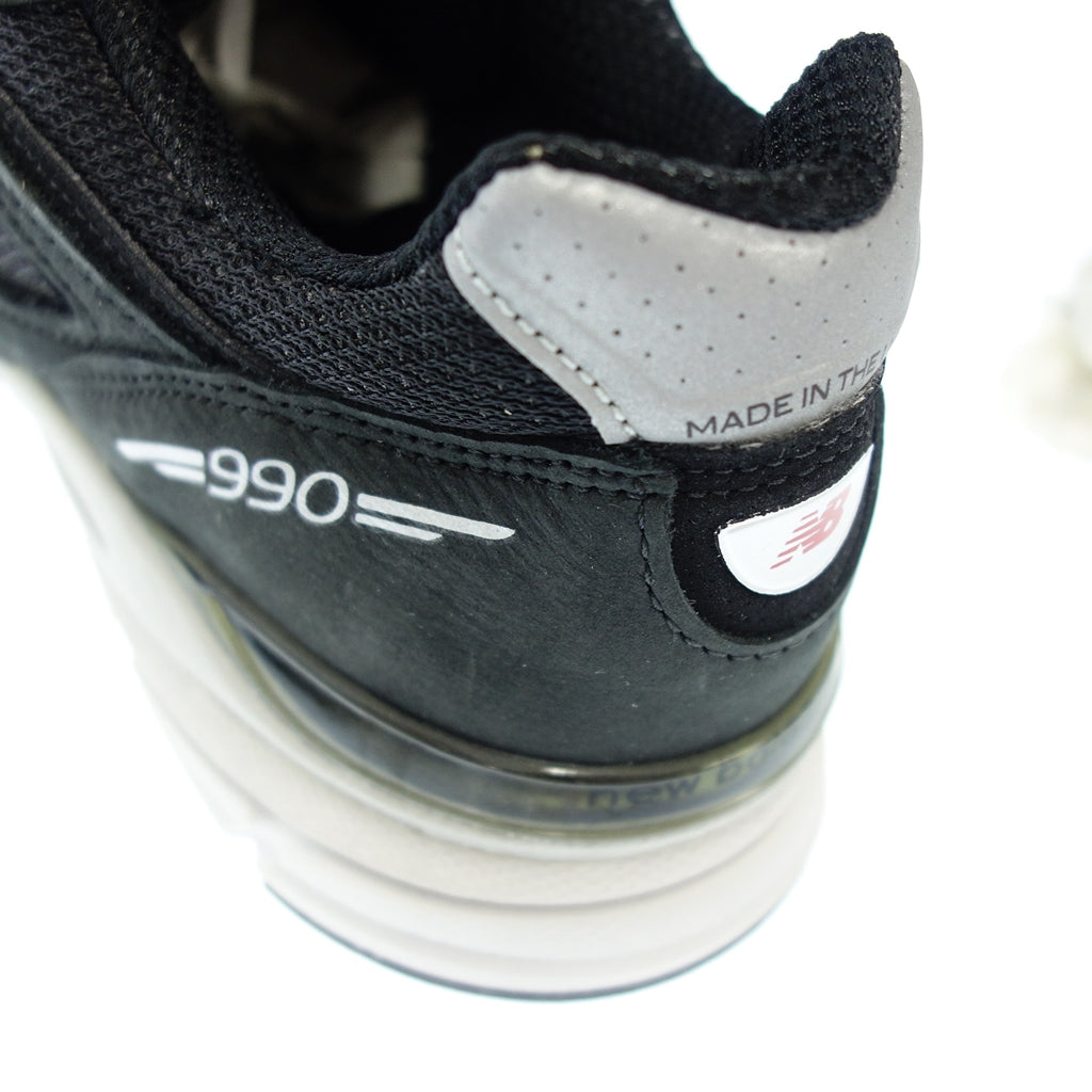 極美品◆ニューバランス ローカット スニーカー USA製 メンズ 28.0 ブラック系 M990IB4 NEW BALANCE【AFC10】