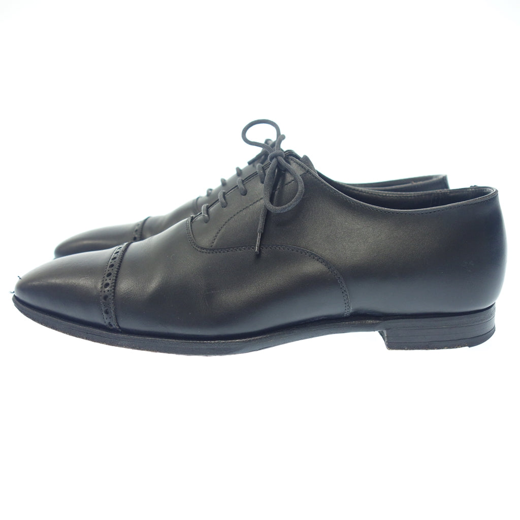 中古◆クロケット&ジョーンズ パンチドキャップ レザーシューズ オールゲート メンズ ブラック サイズ6.5E CROCKETT&JONES ALDGATE【AFC44】