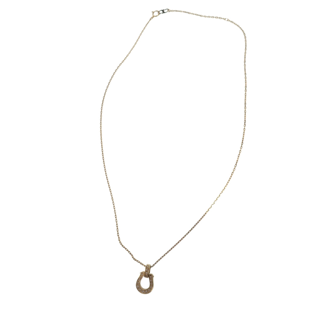 極美品◆シンパシー オブ ソウル ネックレス ホースシュー K18 5.4g 0.13ct ゴールド SYMPATHY OF SOUL【AFI3】