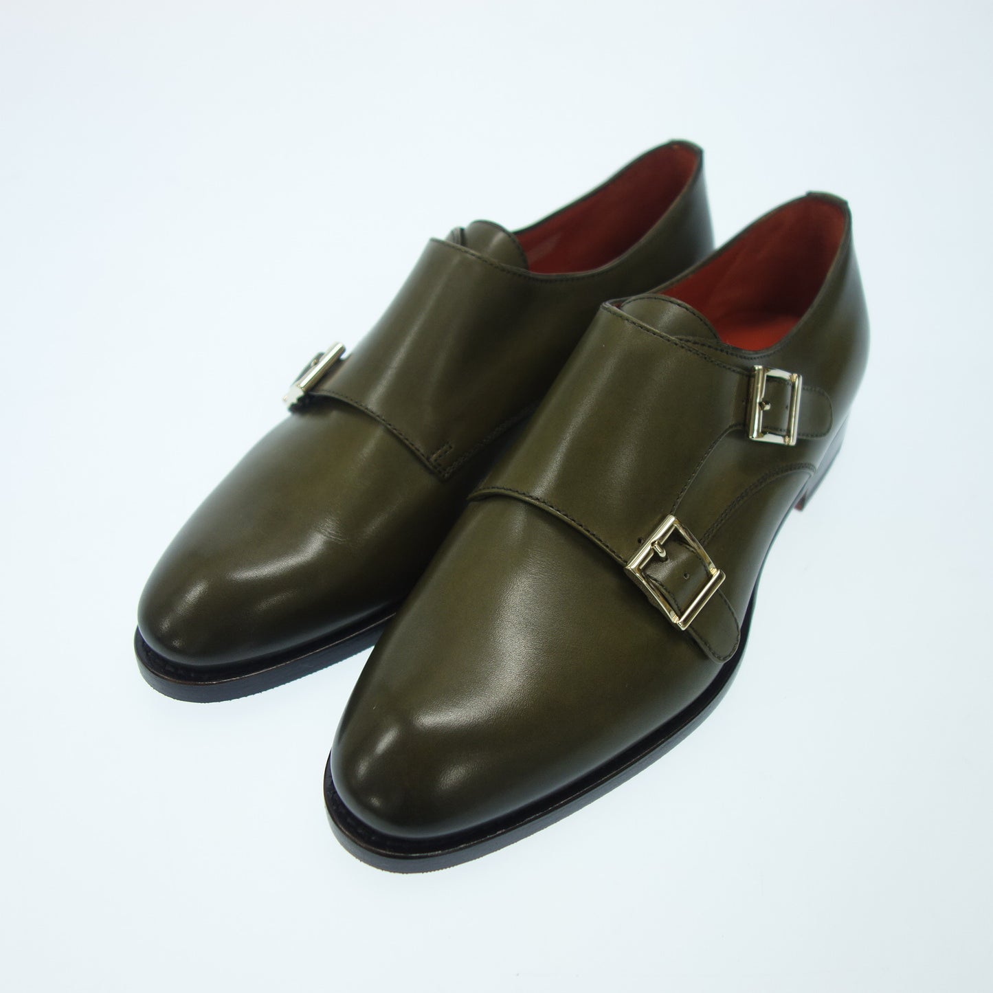 サントーニ レザーシューズ ダブルモンク 55848 レディース 36 緑 Santoni【AFC49】【中古】