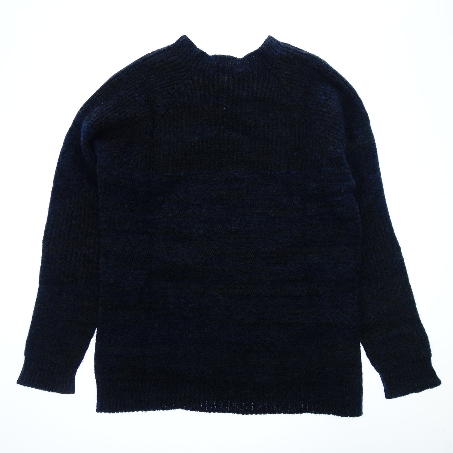 美品◆ロベルトコリーナ クルーネックニット ウール アルパカ ナイロン メンズ 46 ネイビー ROBERTO COLLINA【AFB11】