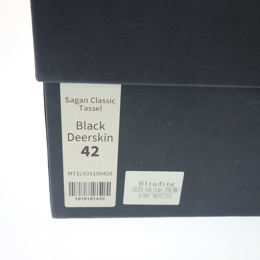 新品同様◆ボードイン&ランジ タッセルベルジャンシューズ レザー メンズ 42 ブラック BAUDOIN & LANGE【LA】