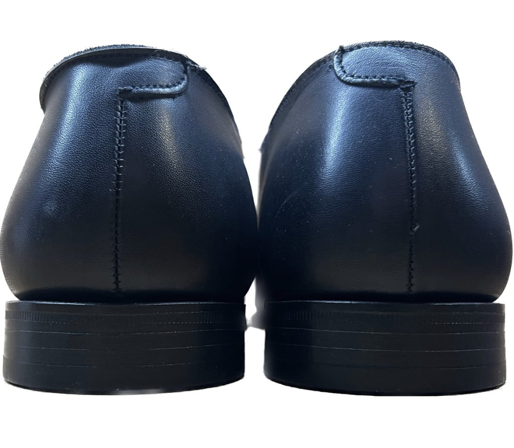 新品同様◆グレンソン レザーシューズ ローファー サイドエラスティック 33348 黒 UK7.5 footmaster GRENSON