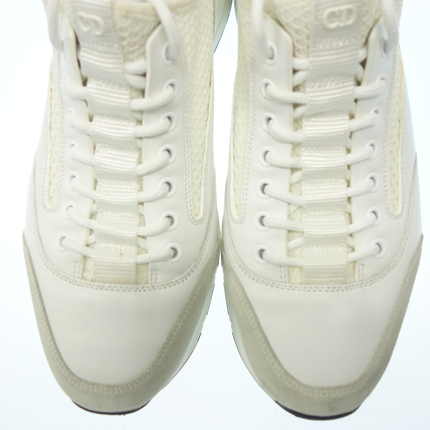 ディオールオム レザースニーカー メッシュ切替 メンズ 40 白 DIOR HOMME【AFC3】【中古】