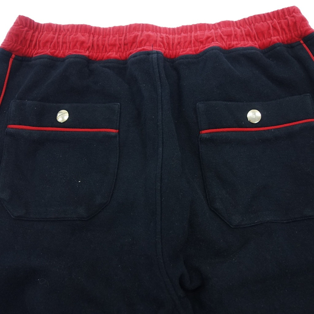 中古◆バルマン スウェットパンツ バイカラー メンズ ネイビー×レッド サイズL BALMAIN【AFB25】