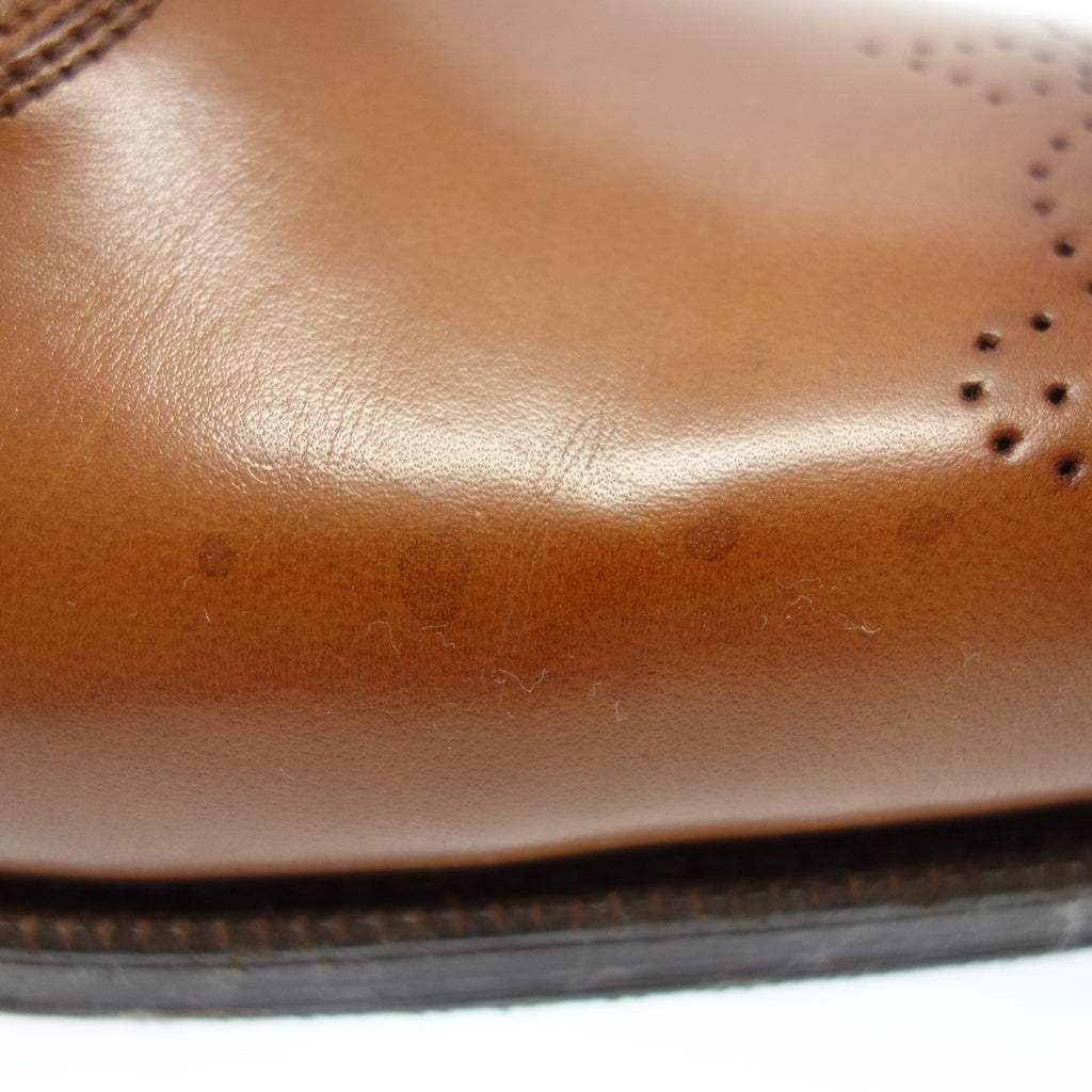 中古◆ラルフローレン パープルレーベル レザーシューズ S7065 シングルストラップ メンズ ブラウン系 サイズ7.5E RALPH LAUREN PURPLE LABEL【AFD9】