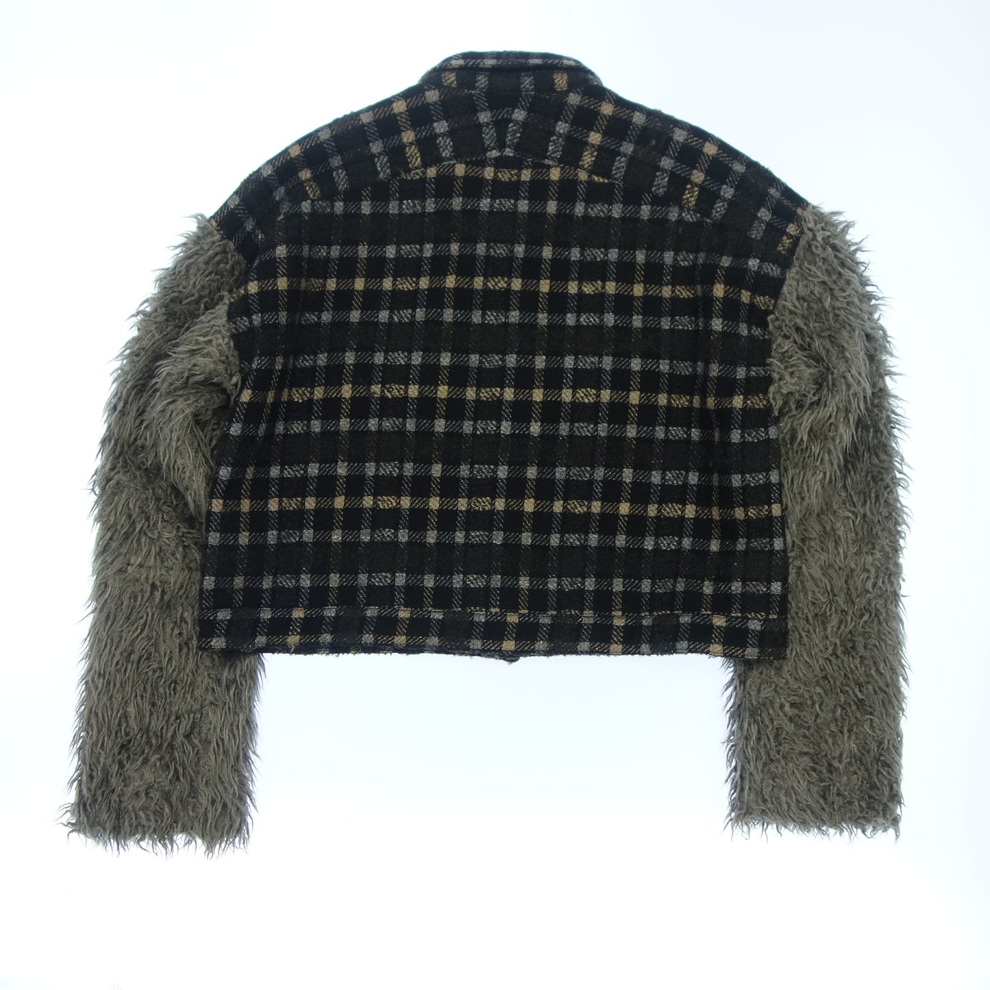ヴェンヌ ファースリーブ 切り替え ショート ジャケット 20AW 121030902 メンズ F 茶系 BENNU【AFB31】【中古】