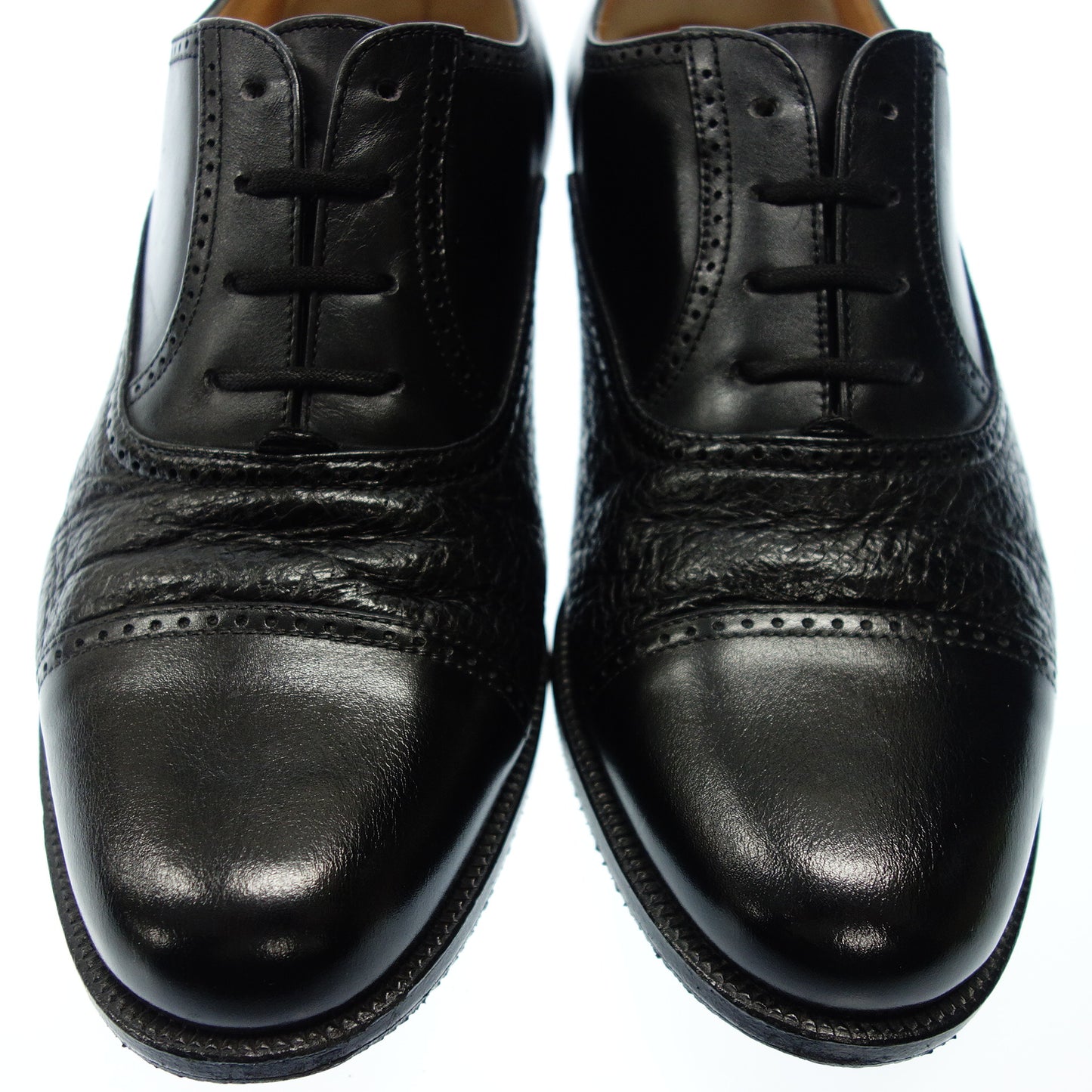 タニノクリスチー レザーシューズ ストレートチップ メンズ 5.5 黒 Tanino Criscici【AFC53】【中古】
