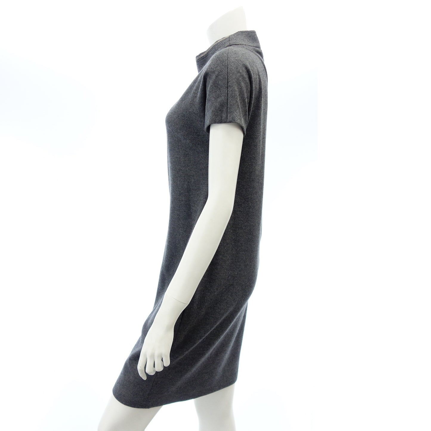 ブルネロクチネリニットワンピース ビジュー ウール S レディース グレー BRUNELLO CUCINELLI【AFB26】【中古】