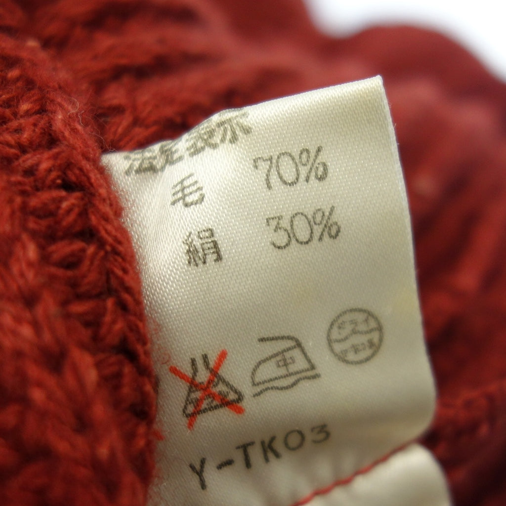 中古◆クリスチャンディオール ニットカーディガン ダッフル シルク混ウール レディース M 赤 Christian Dior【AFA24】