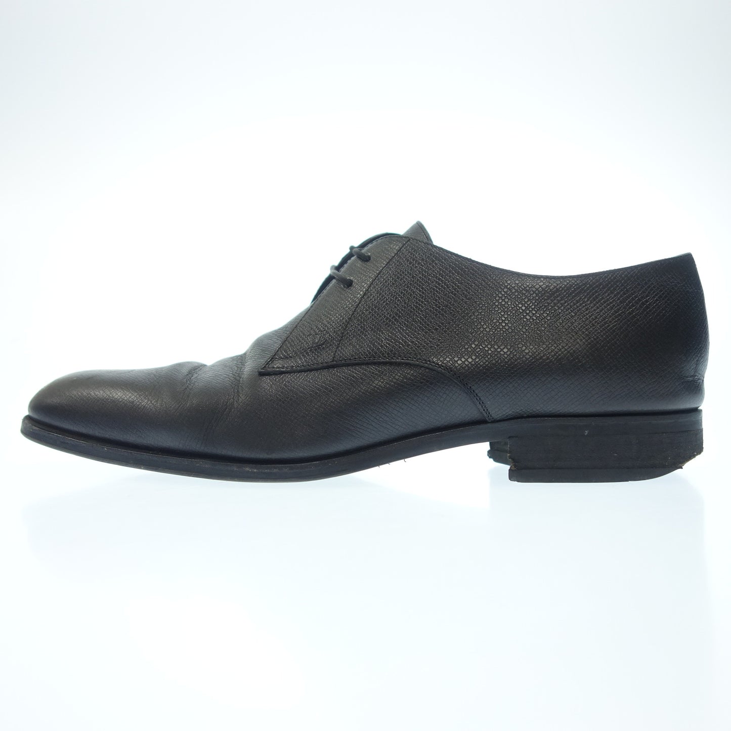 ルイヴィトン レザーシューズ プレーントゥ メンズ 8.5 黒 LOUIS VUITTON【AFC3】【中古】