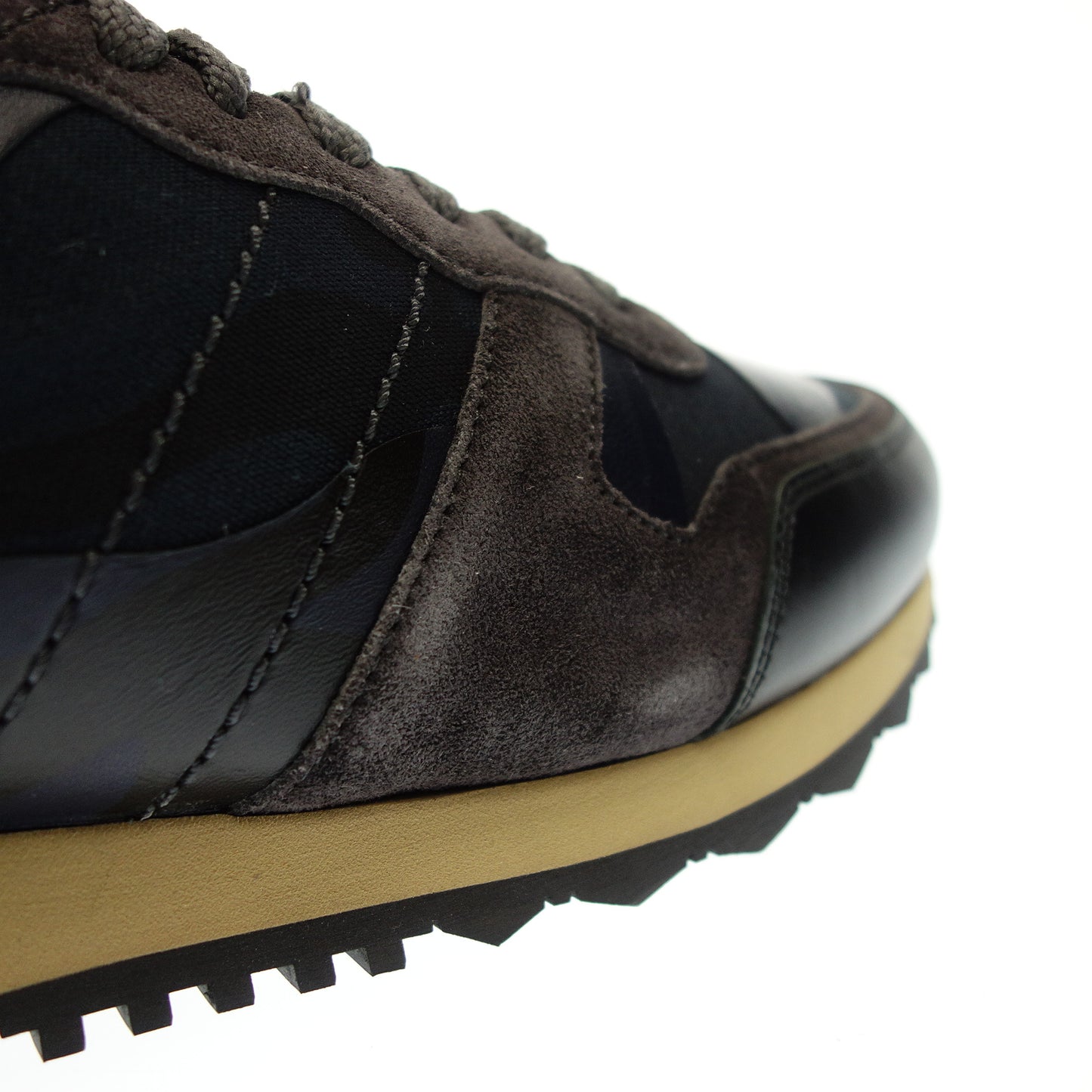 ヴァレンティノ レースアップスニーカー レザー切替 メンズ 40 ネイビー系 VALENTINO【AFC42】【中古】