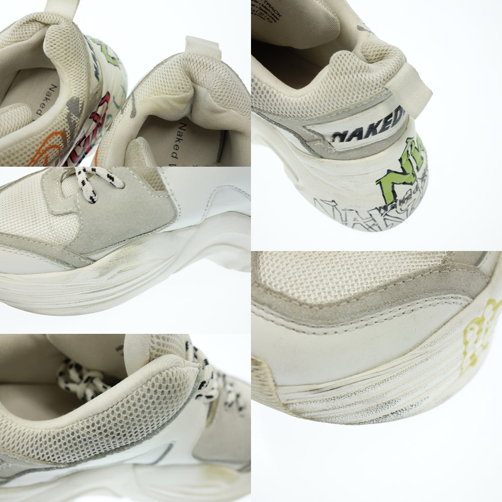 中古◆ネイキッドウルフ スニーカー タイタン グラフィティ チャンキースニーカー レディース 37 ホワイト NAKEDWOLFE Titan Graffiti【AFC47】