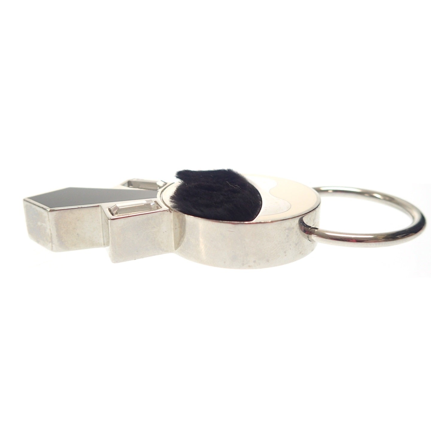 美品◆フェンディ キーホルダー チャーム ラインストーン シルバー FENDI【AFI8】