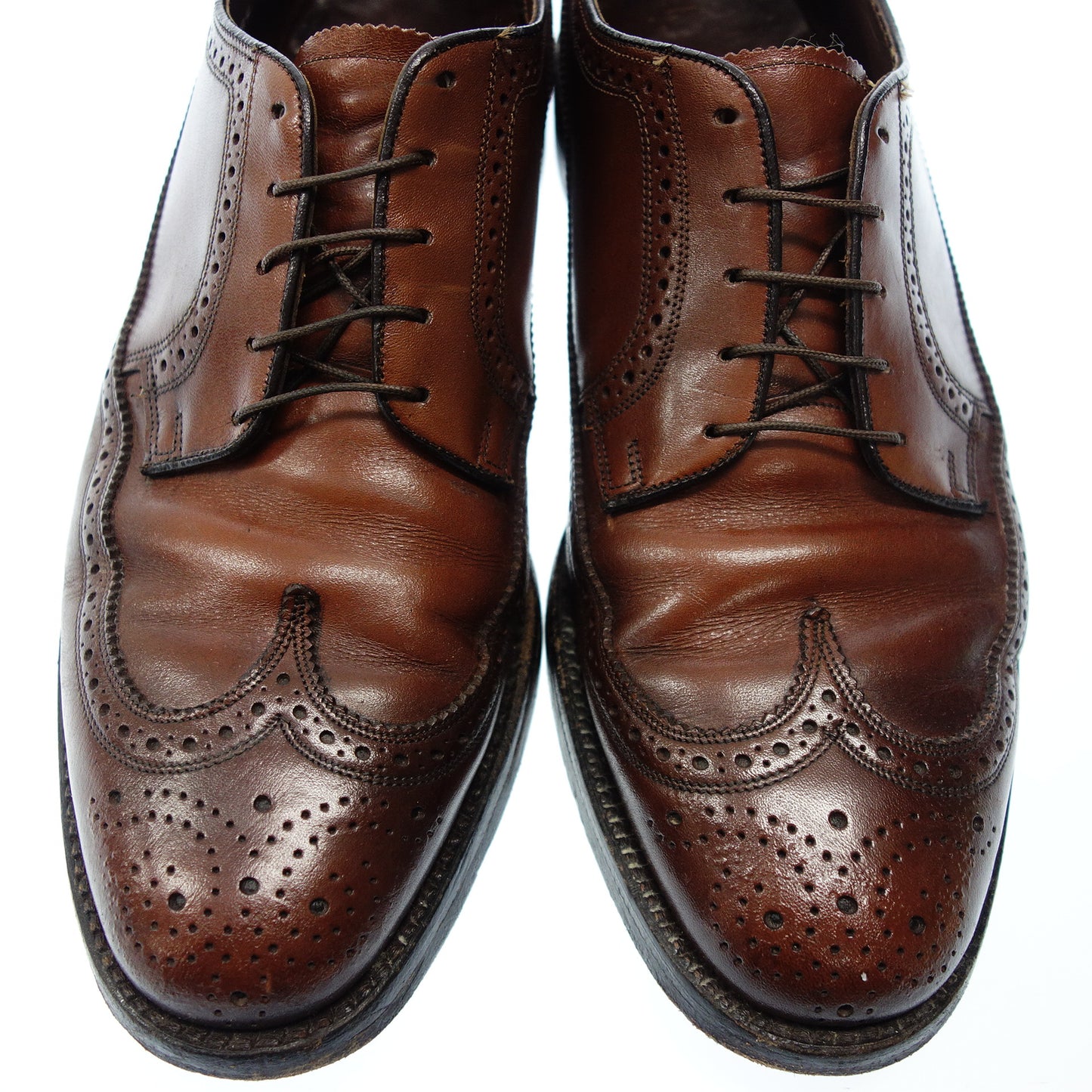 フローシャイム フルブローグシューズ KENMOOR 30813 メンズ 9.5 茶 FLORSHEIM【AFC52】【中古】