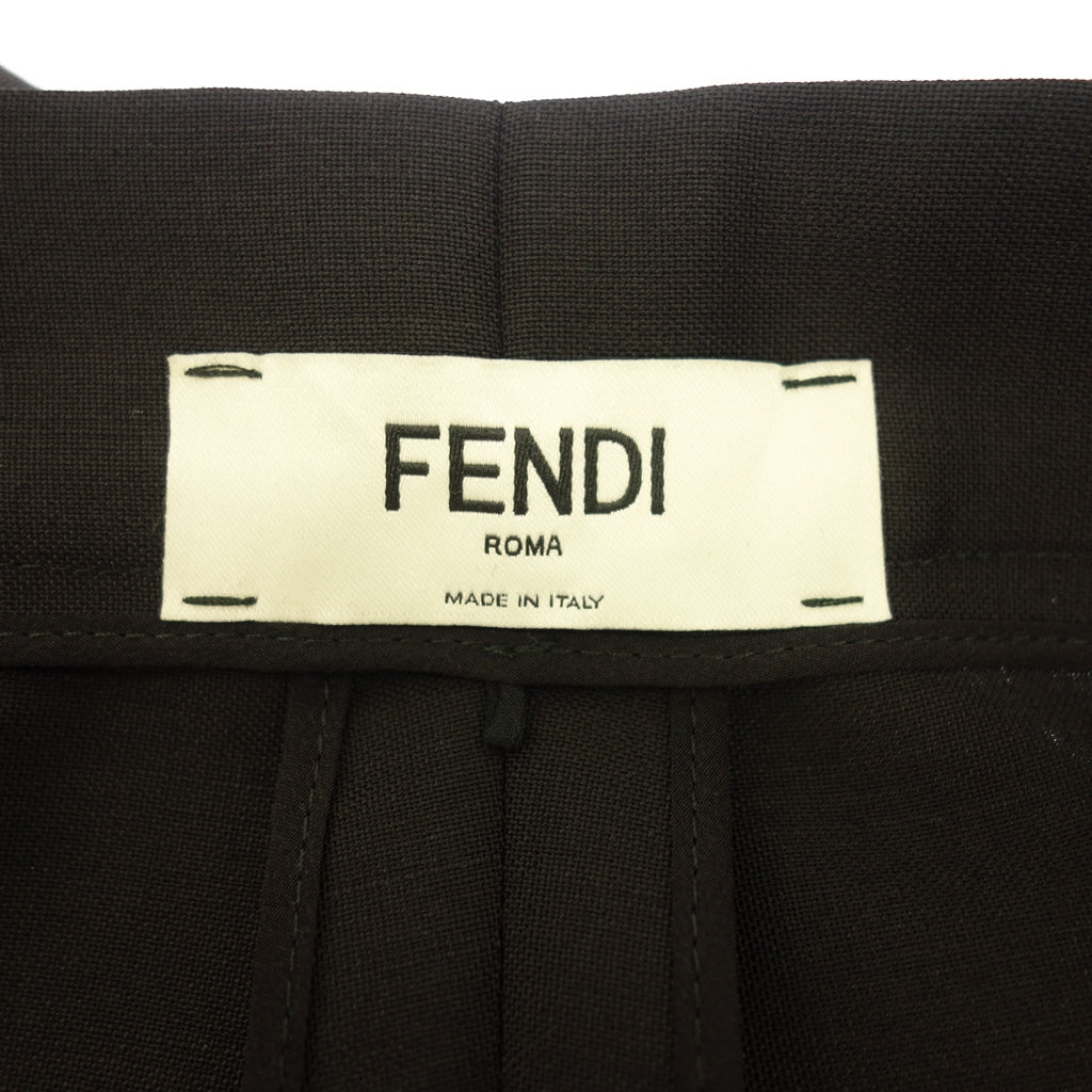 極美品◆フェンディ ワイドパンツ FR6037 S9A モヘア混 ブラック サイズ42 レディース FENDI【AFB11】
