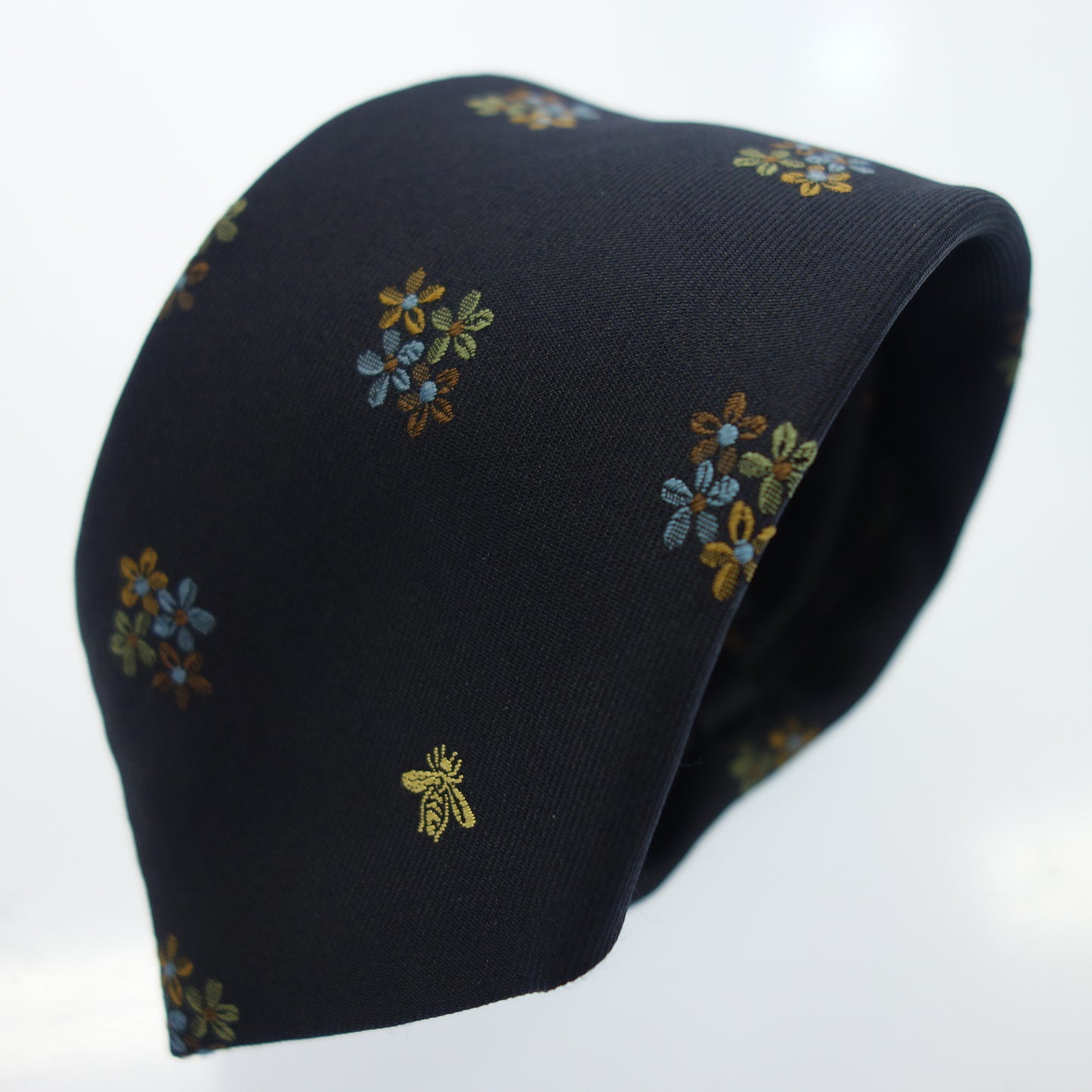 美品◆グッチ ネクタイ フラワー 562827 ネイビー系 GUCCI【AFI17】