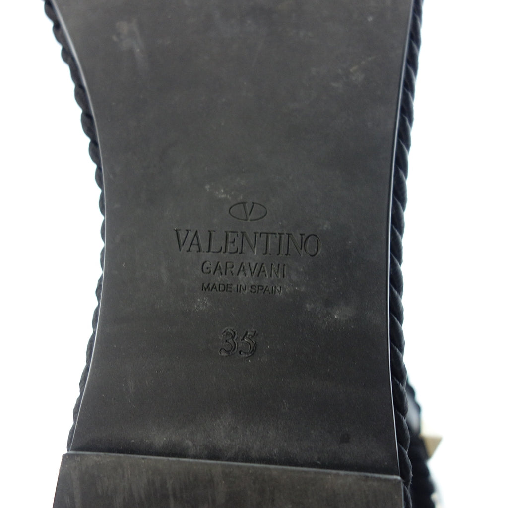 中古◆ヴァレンティノ サンダル レディース 2W2S0GI3 ロックスタッズ ウェッジソール レディース 35 黒 VALENTINO【AFD3】