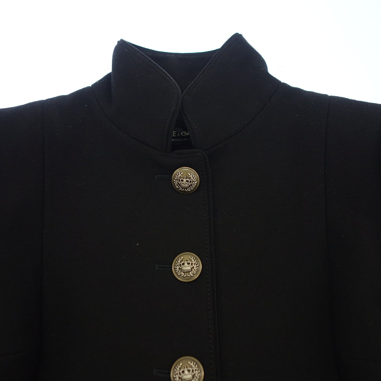 美品◆ドルチェ&ガッバーナ ロングコート F0Z21T ウール ナイロン レディース ブラック サイズ36 DOLCE&GABBANA【AFB34】