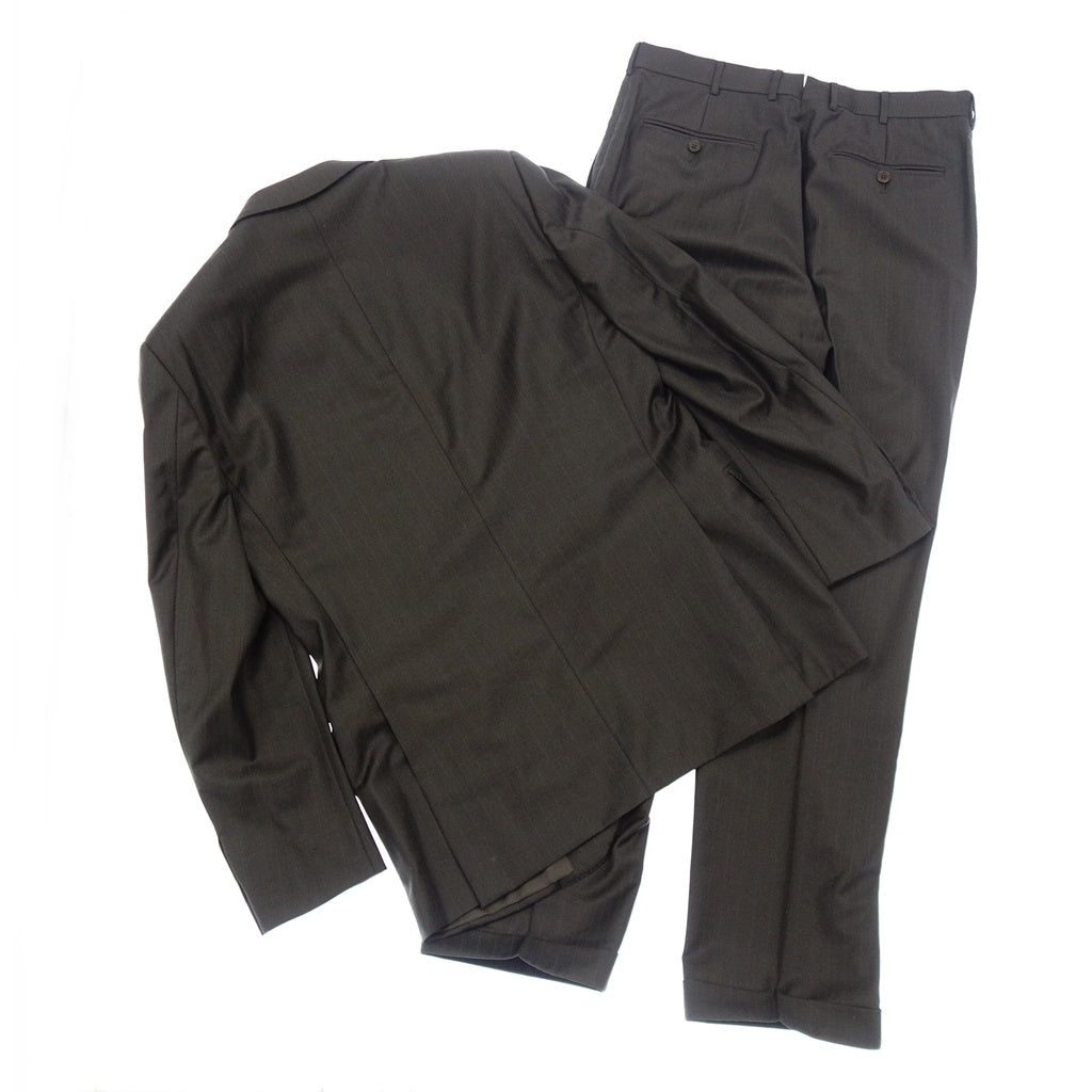 美品◆エルメネジルド ゼニア スーツ セットアップ 2112R7 ストライプ メンズ ネイビー系 サイズ50R Ermenegildo Zegna【AFB31】
