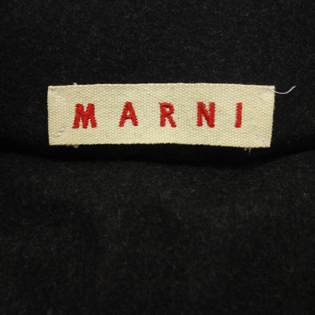 美品◆マルニ ノーカラージャケット カシミヤ混 レディース ダークグレー 36 MARNI【AFB8】