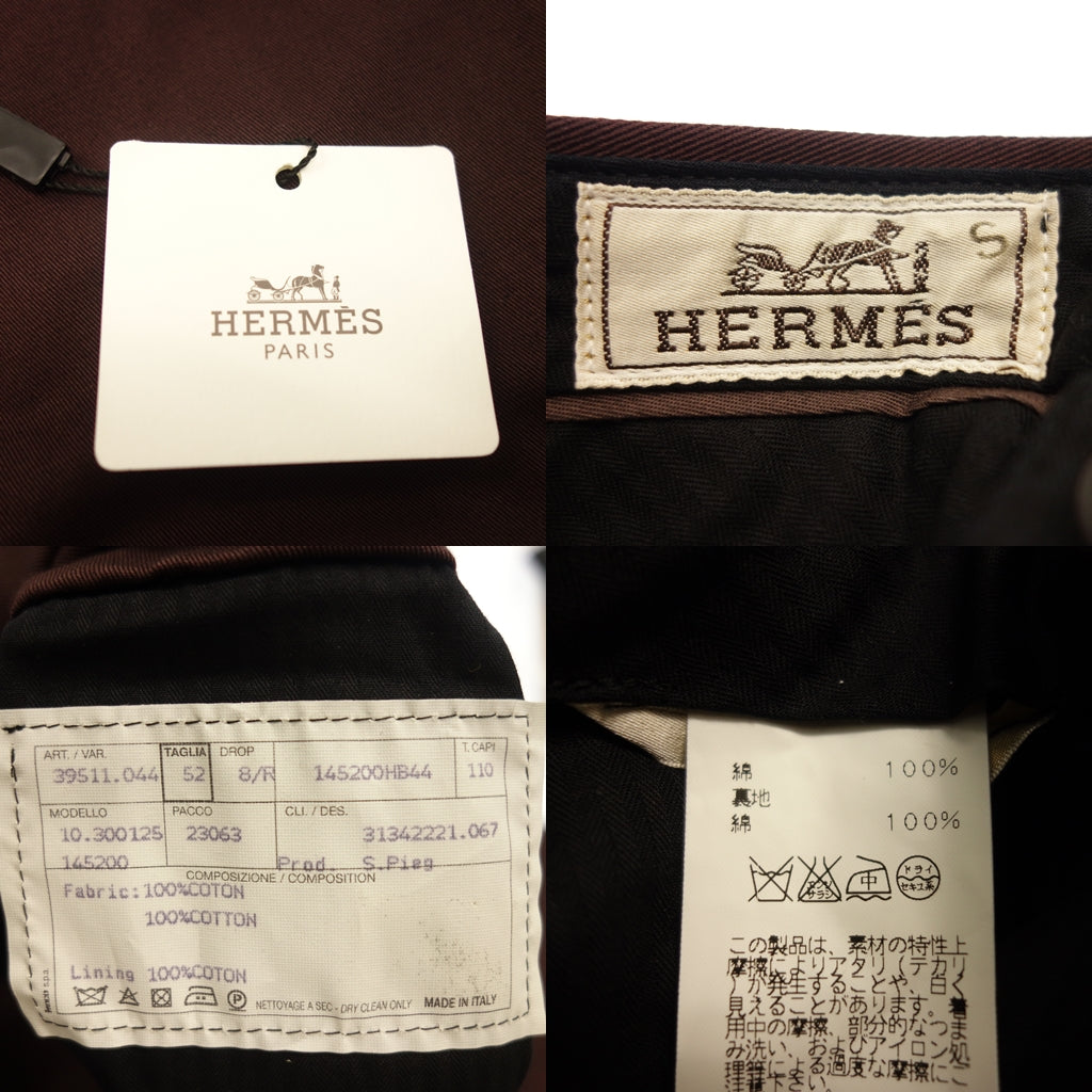 美品◆エルメス コットンパンツ 赤系 サイズ52 メンズ HERMES【AFB6】