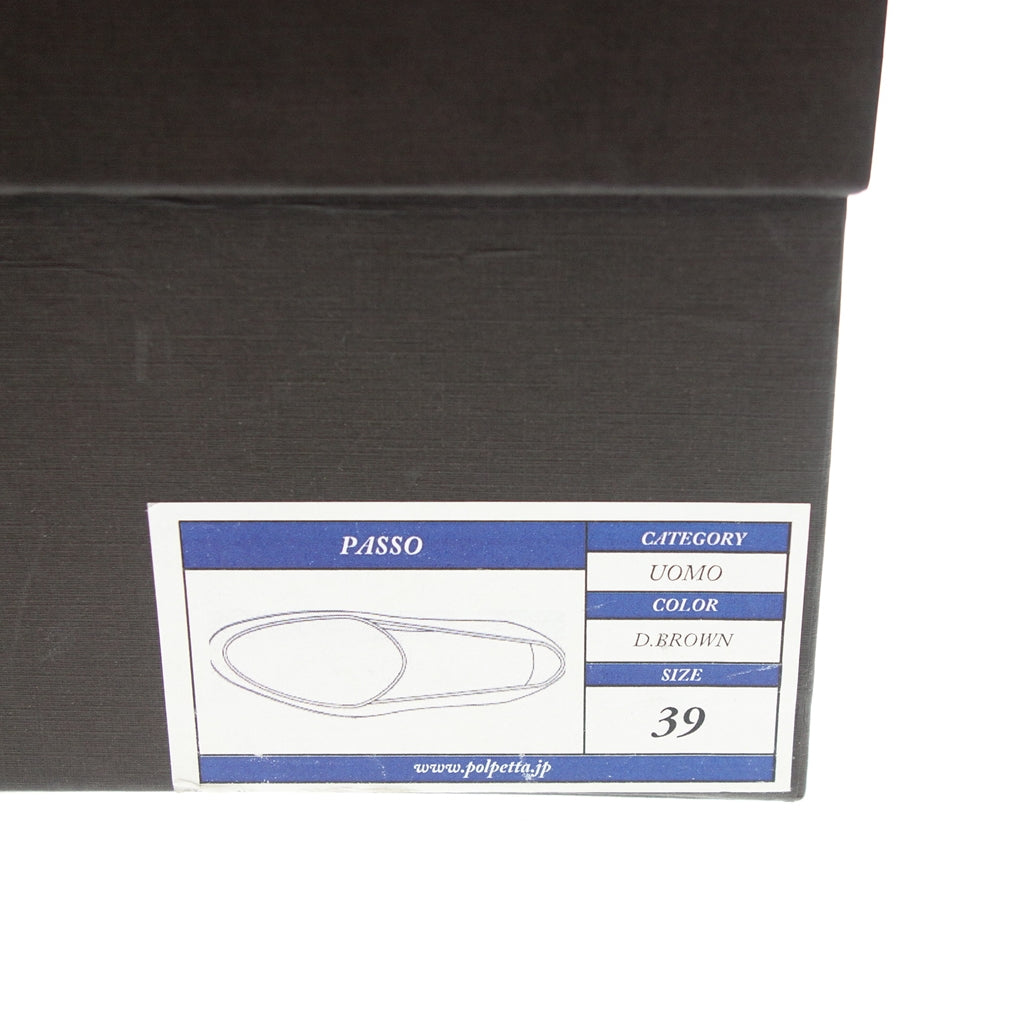 美品◆ポルペッタ ベルジャンシューズ PASSO スエード メンズ 39 ブラウン POLPETTA PASSO【AFD1】