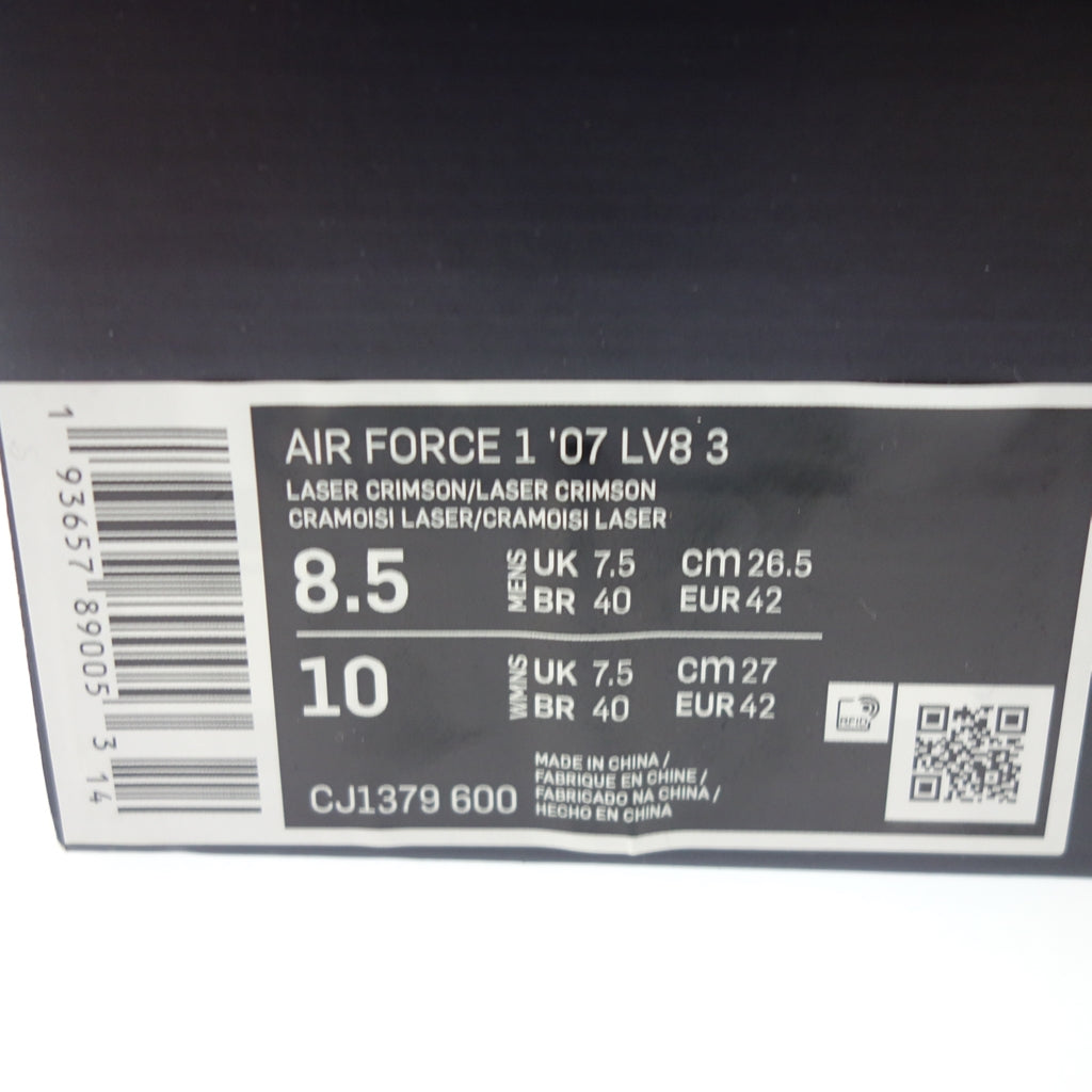 極美品◆ナイキ スニーカー エアフォース ワン07 レザークリムゾン メンズ ピンク×ブラック サイズ26.5 NIKE AIR FORCE【AFD7】