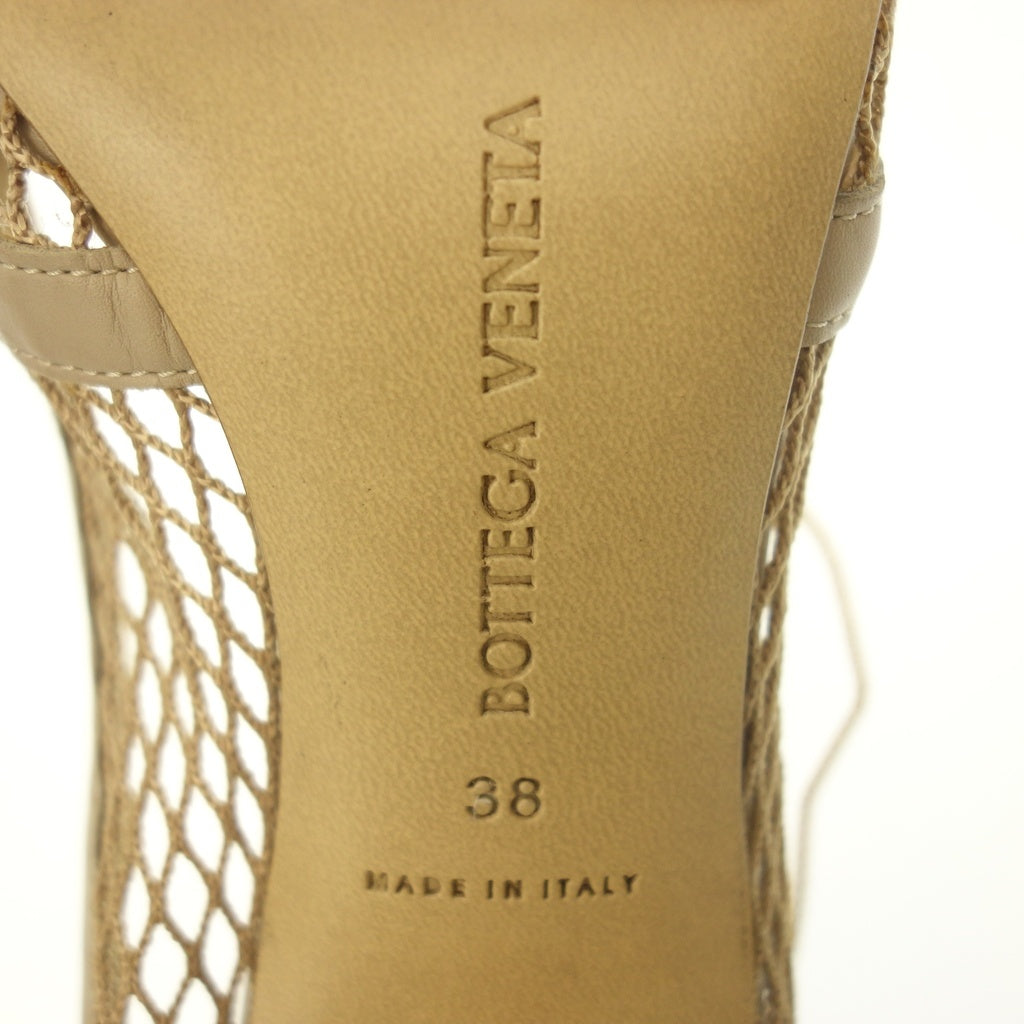 美品◆ボッテガヴェネタ ストレッチメッシュ パンプス レザー 578321 レディース ベージュ サイズ38 BOTTEGA VENETA【AFC33】