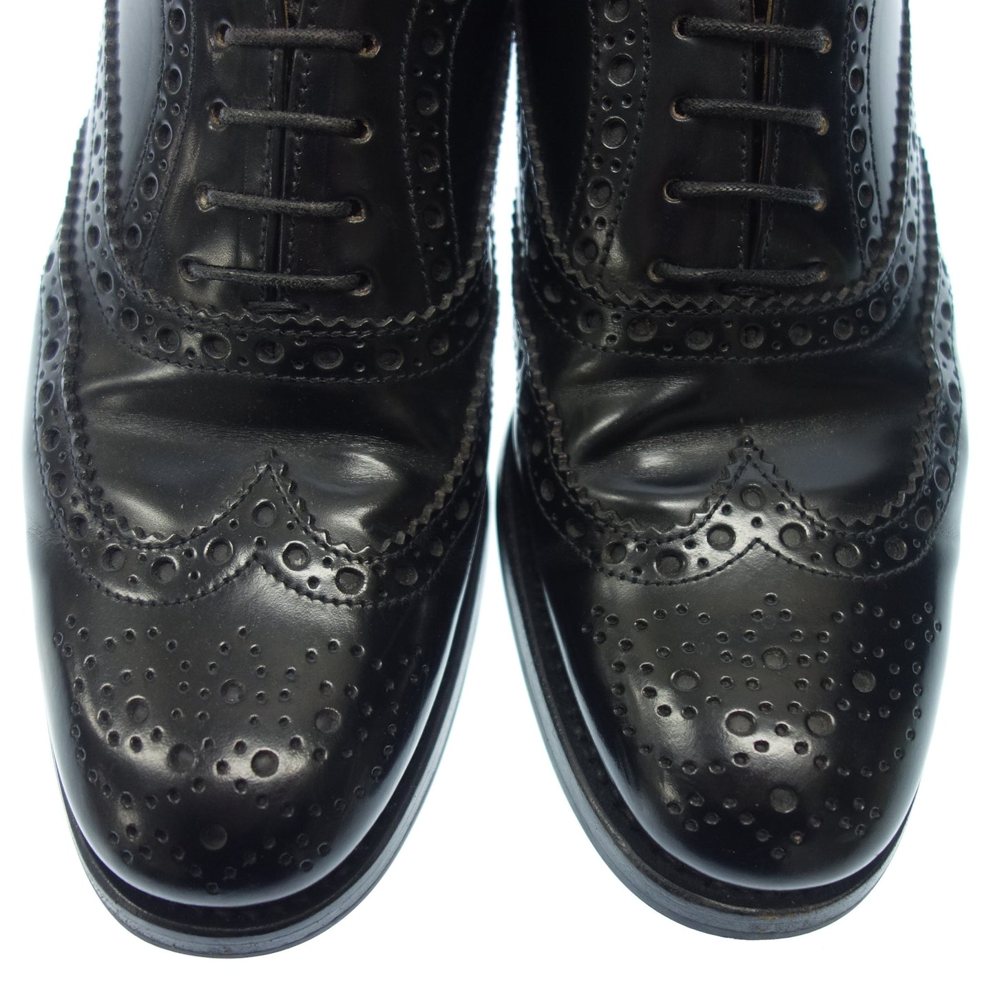 美品◆チャーチ ウイングチップ レザーシューズ バーウッド BURWOOD 黒 レディース 34 Church's【AFC51】