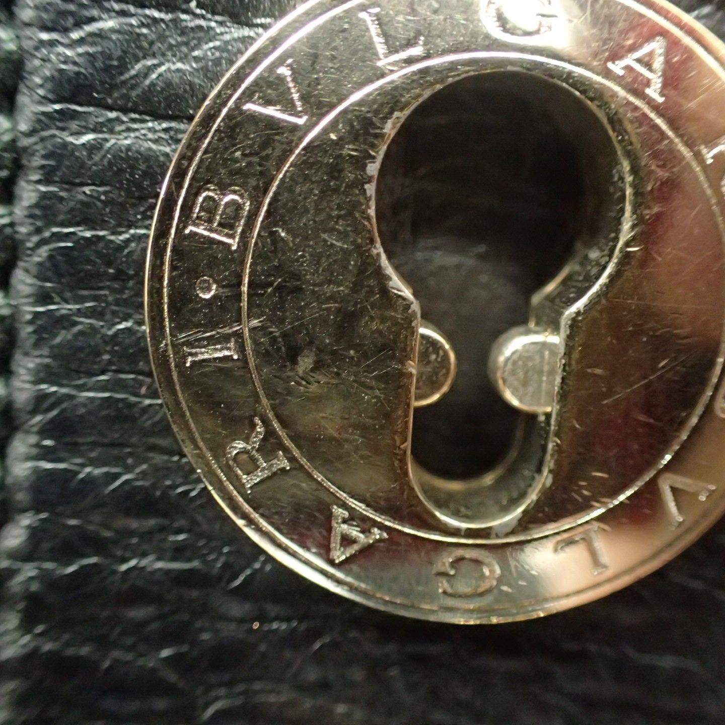 中古◆ブルガリ ハンドバッグ レオーニ レザー ブラック BVLGARI【AFE11】