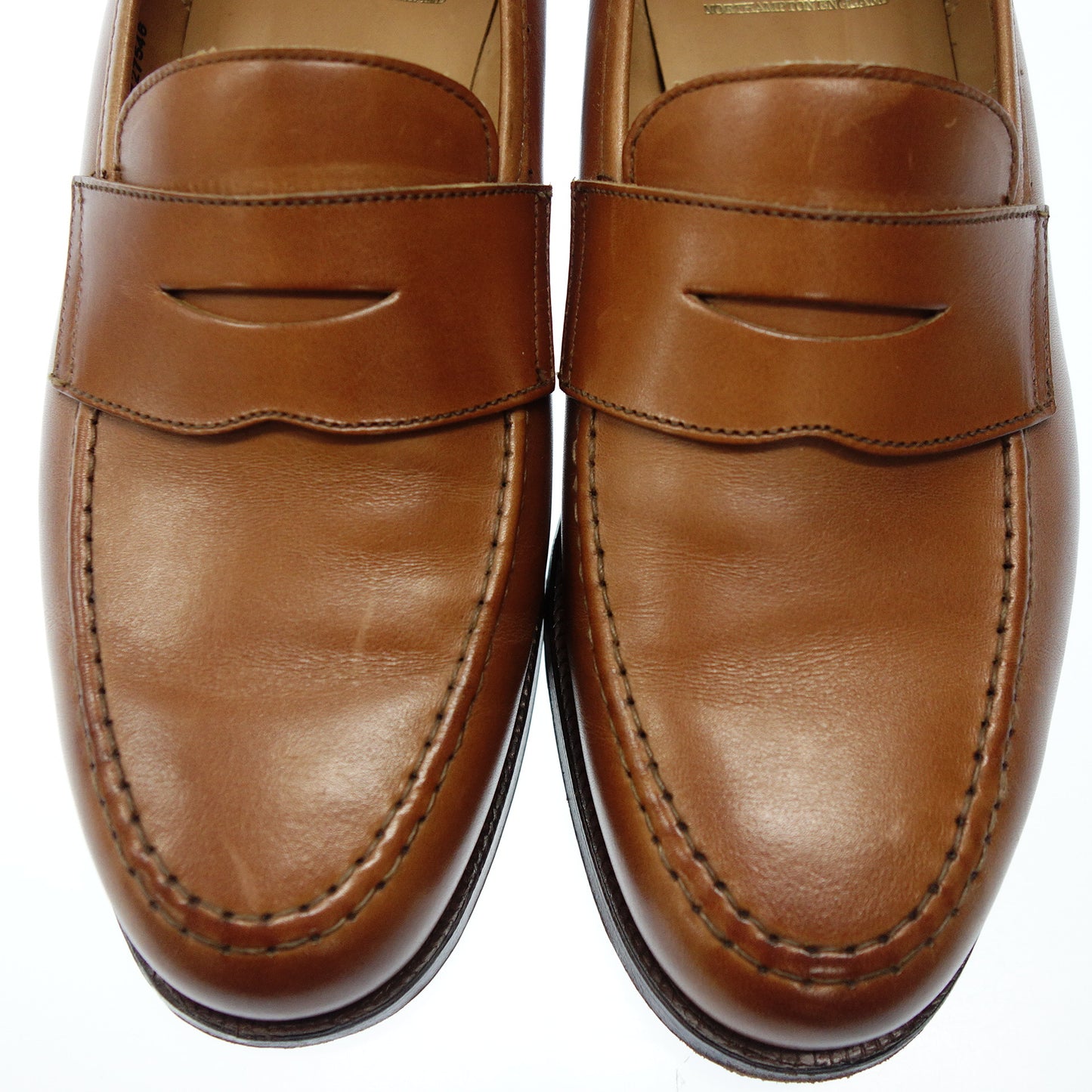 極美品◆クロケット&ジョーンズ コインローファー レザー BOSTON メンズ 7E 茶 CROCKETT&JONES【AFC3】