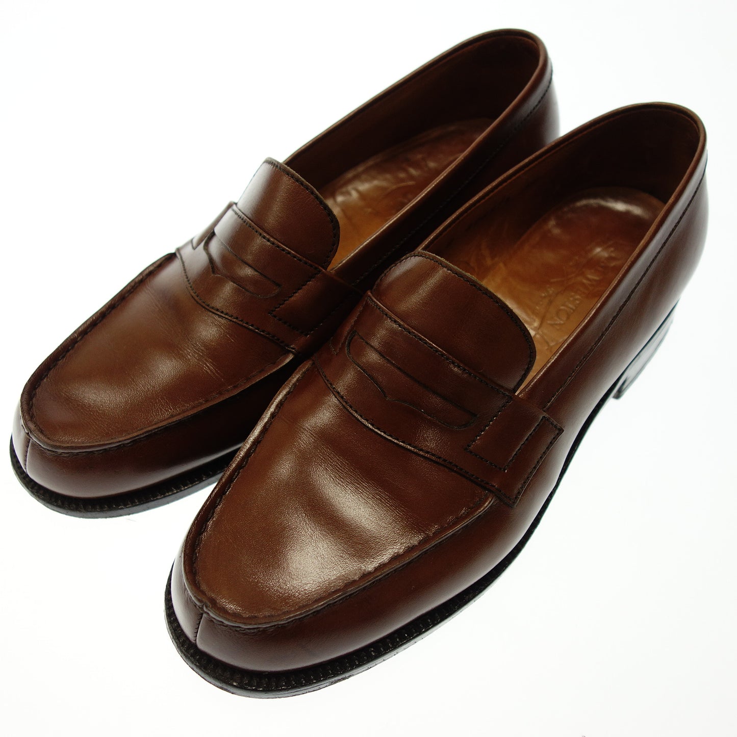 美品◆ジェイエムウエストン レザーローファー 180 シグニチャー レディース 2.5D 茶系 J.M. WESTON【AFC51】