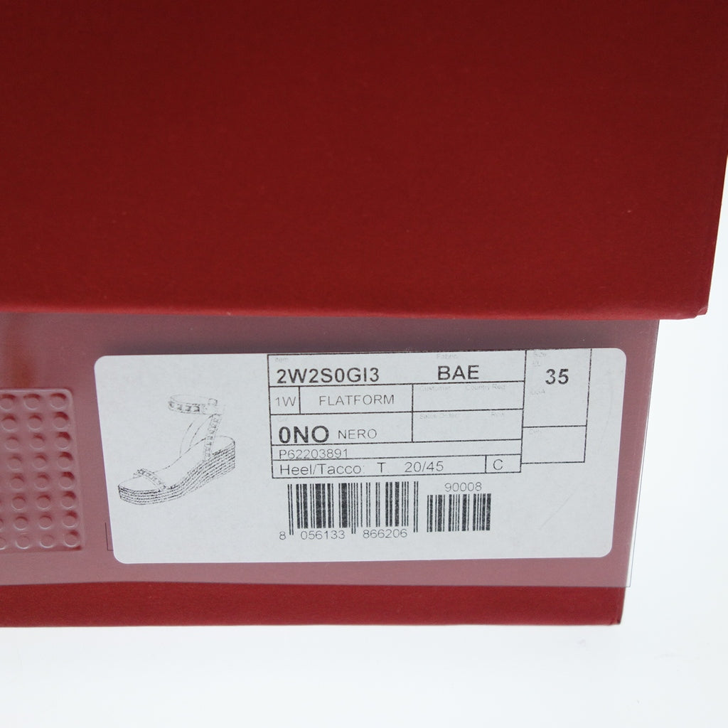中古◆ヴァレンティノ サンダル レディース 2W2S0GI3 ロックスタッズ ウェッジソール レディース 35 黒 VALENTINO【AFD3】