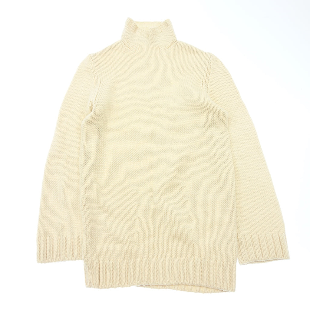 美品◆ジルサンダー 長袖 ニットセーター ハイネック カシミヤ レディース アイボリー サイズ34 JILSANDER【AFB36】