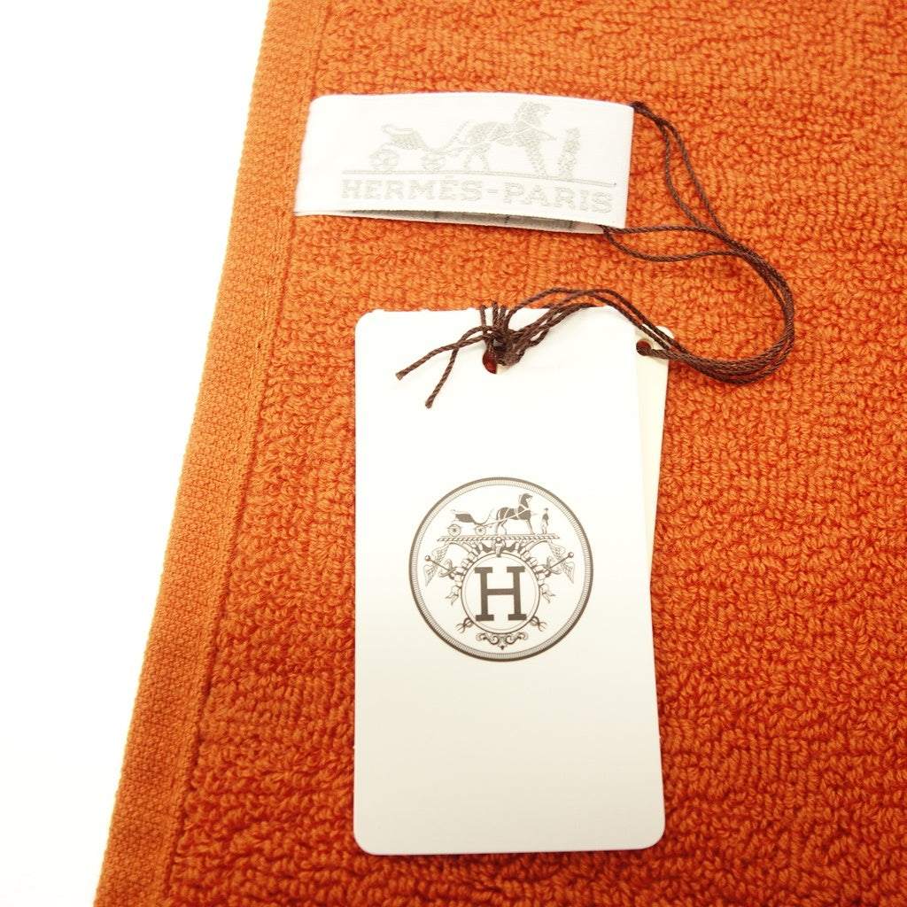 未使用◆エルメス ハンドタオル ステアーズ コットン100% オレンジ系 HERMES【AFI21】