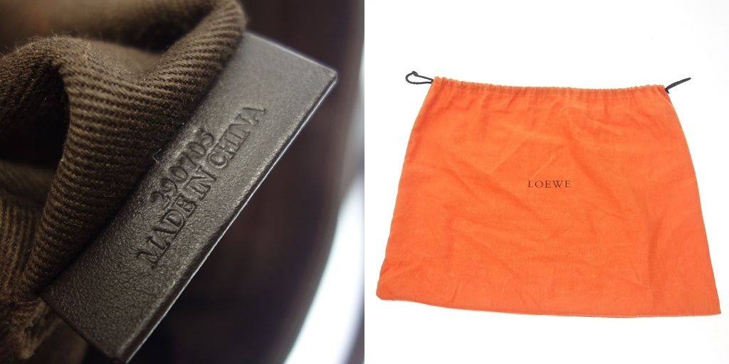 中古◆ロエベ アナグラム PVC トートバッグ 茶系 LOEWE【AFE8】